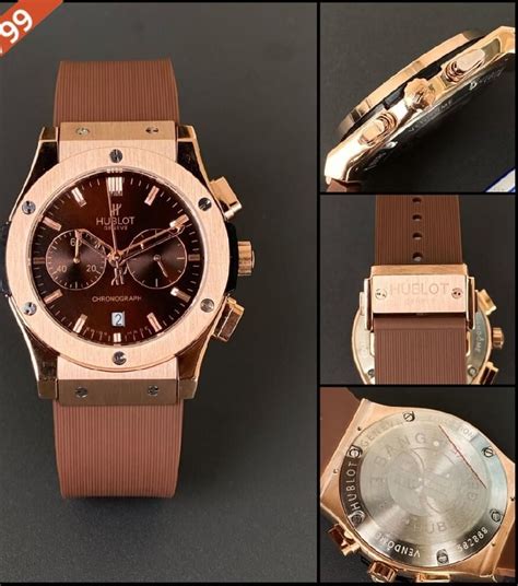 hublot brown rubber strap|Hublot 18k with rubber strap.